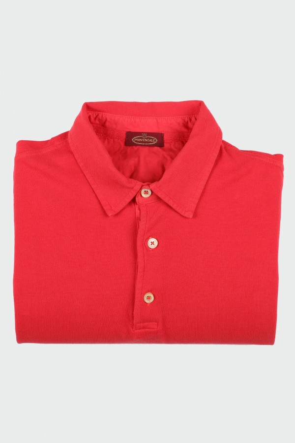 POLO IN COTONE CORALLO